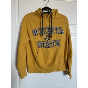 Sport Wichita State Sweatshirt Adult M Hoodie Shockers Yellow Thumbholes Hood